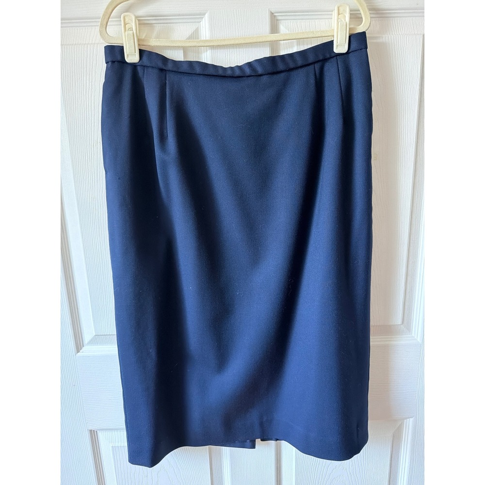 Pendleton Pencil Skirt Women 18 Navy Blue Virgin Wool Vintage Career Minimalist
